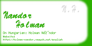 nandor holman business card
